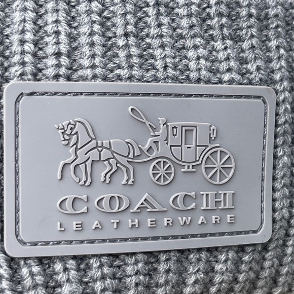 COACH Patch Beanie In Dove Grey Unisex